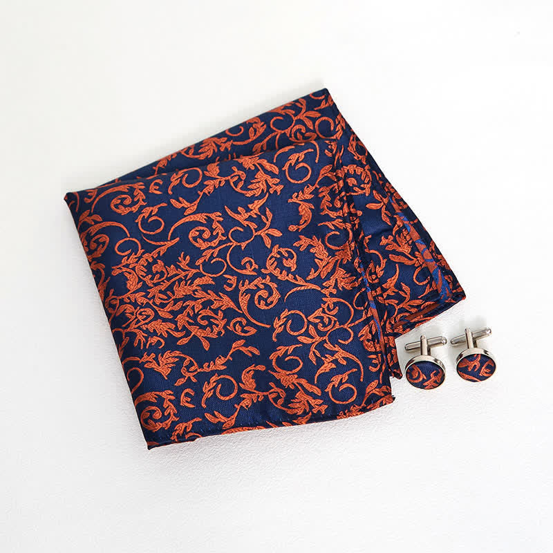 Set di 3 cravatte da uomo arancioni e blu navy 
