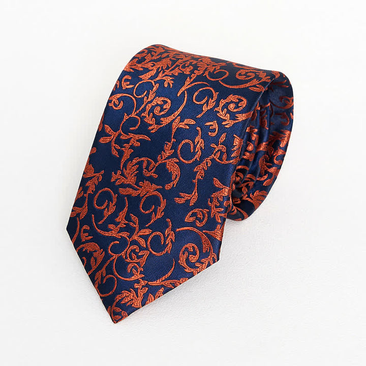 Set di 3 cravatte da uomo arancioni e blu navy 