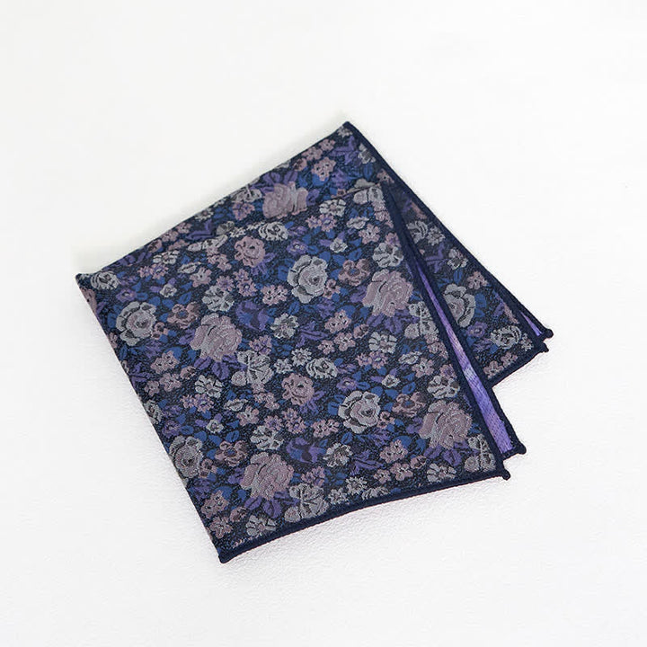 Cravatta floreale originale da uomo SteelBlue - Fazzoletto da taschino - image 4