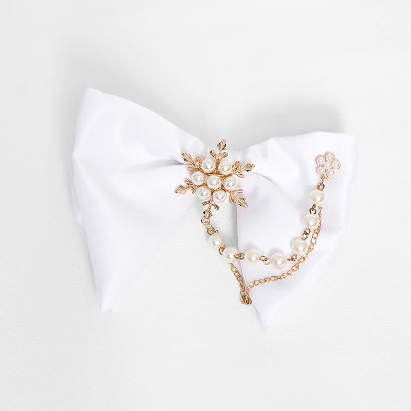 Papillon oversize a punta nero bianco da uomo - Fiocco di neve - Bianco - image 5