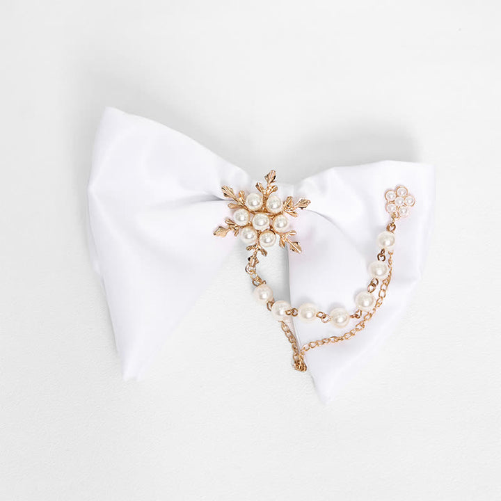 Papillon oversize a punta nero bianco da uomo - Fiocco di neve - Bianco - image 5