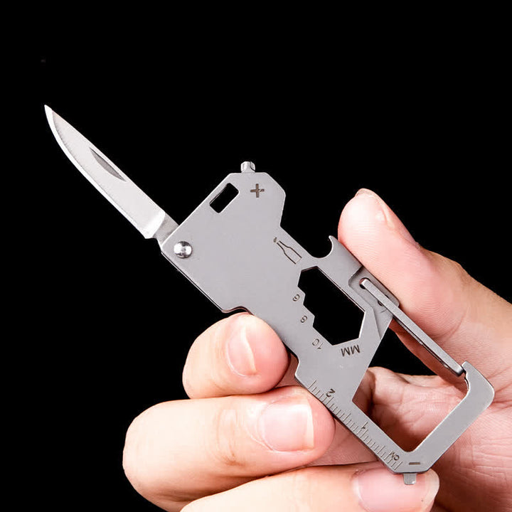 Portachiavi mini coltello pieghevole portatile EDC da esterno 6 in 1