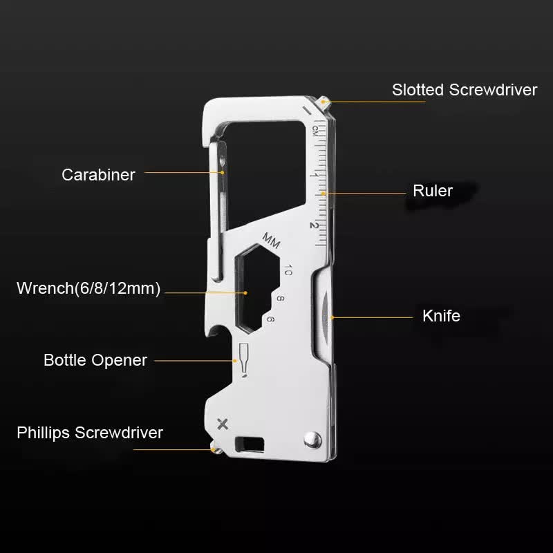 Portachiavi mini coltello pieghevole portatile EDC da esterno 6 in 1