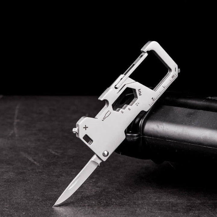Portachiavi mini coltello pieghevole portatile EDC da esterno 6 in 1 - Argento - image 0