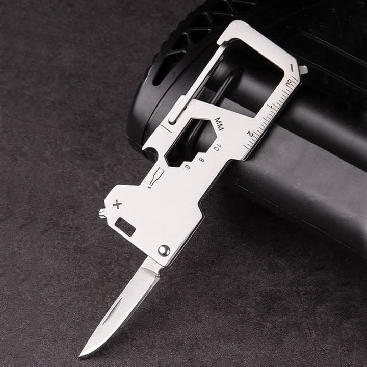 Portachiavi mini coltello pieghevole portatile EDC da esterno 6 in 1