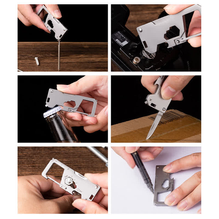 Portachiavi mini coltello pieghevole portatile EDC da esterno 6 in 1