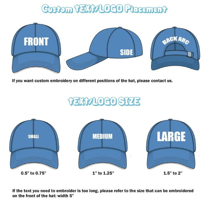 Cappellino da baseball regolabile con stampa di testo personalizzata