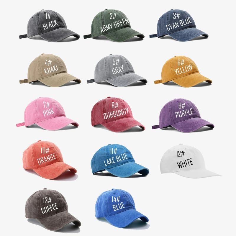 Cappellino da baseball regolabile con stampa di testo personalizzata