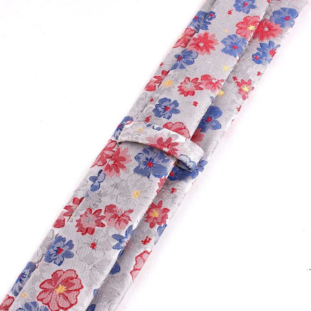 Cravatta da uomo in poliestere delicato con fiori colorati