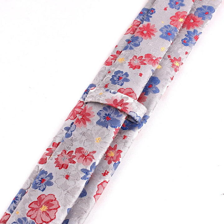 Cravatta da uomo in poliestere delicato con fiori colorati