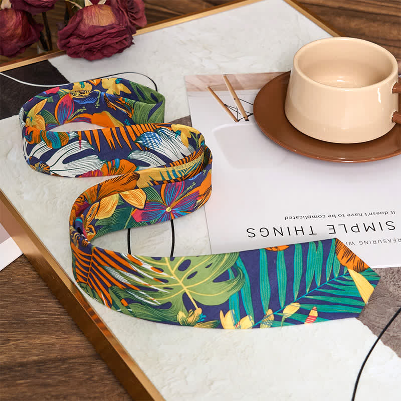 Cravatta sottile da uomo in cotone con stampa floreale