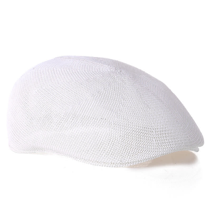 Cappello basco estivo in paglia traspirante a tinta unita da uomo - Bianco - M (22"-22 7/8") - image 6