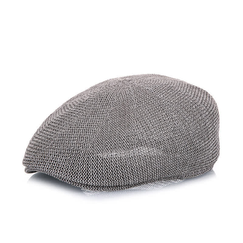 Cappello basco estivo in paglia traspirante a tinta unita da uomo - Grigio - M (22"-22 7/8") - image 5