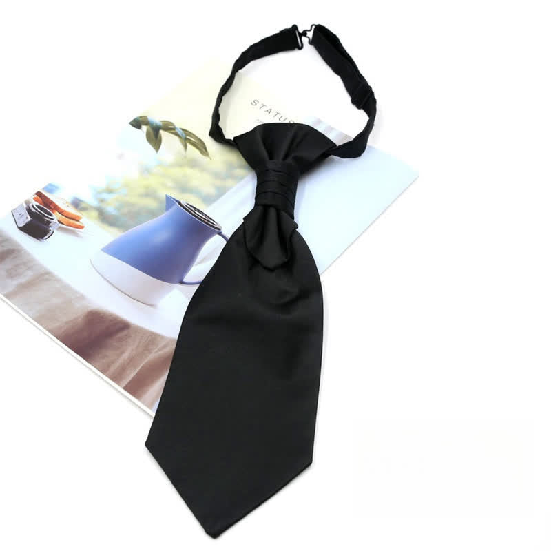 Cravatta da uomo pre-annodata con volant e motivo Paisley di lusso, stile smoking, Ascot