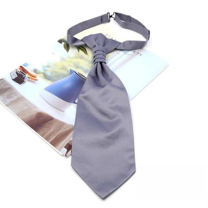 Cravatta da uomo pre-annodata con volant e motivo Paisley di lusso, stile smoking, Ascot
