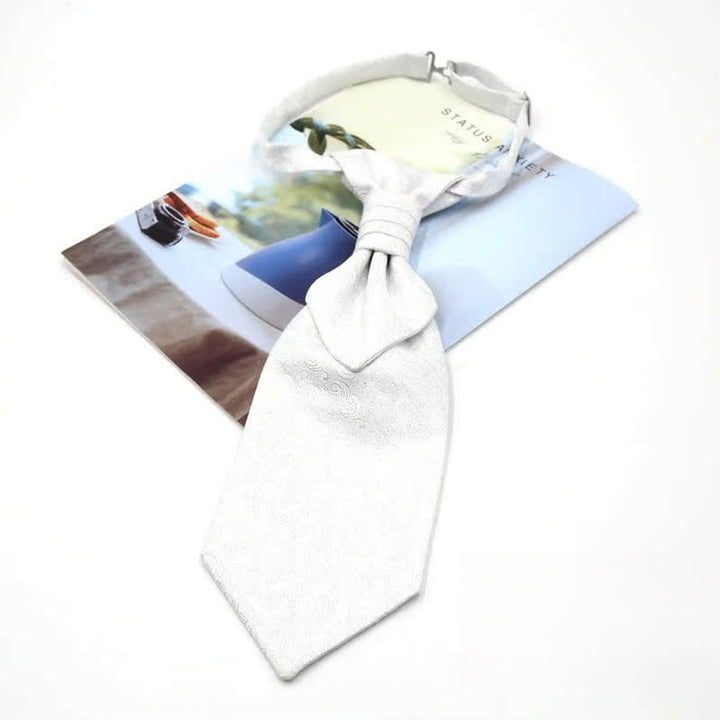 Cravatta da uomo pre-annodata con volant e motivo Paisley di lusso, stile smoking, Ascot