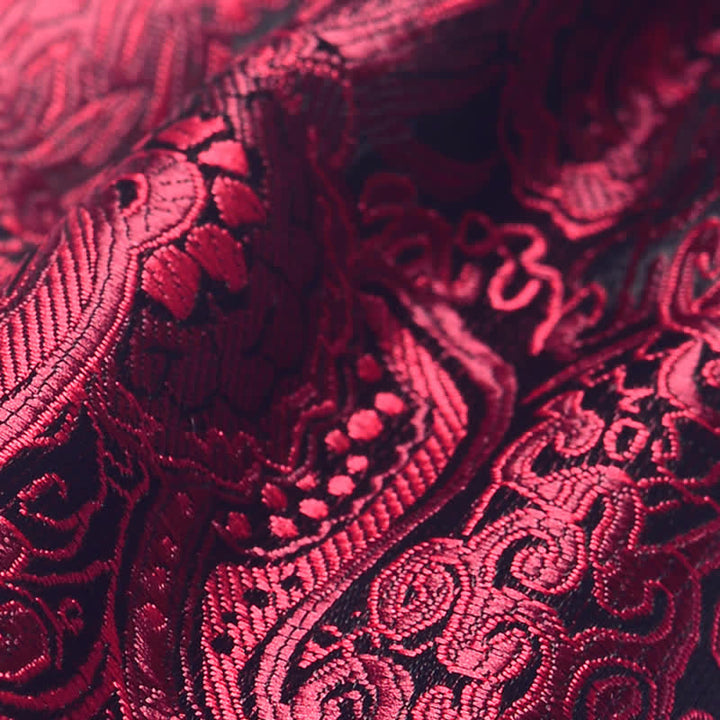 Cravatta Ascot da uomo pre-annodata con motivo Paisley e nodo stropicciato