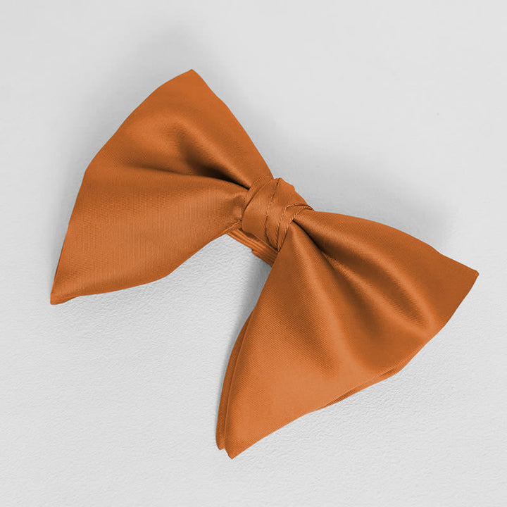 Fazzoletto da taschino con papillon a punta oversize, tinta unita, in stile britannico, da uomo - Arancione scuro - Papillon - image 14