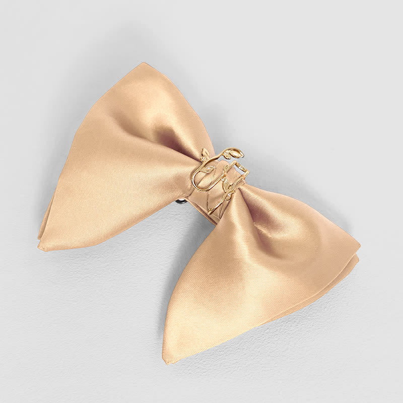 Fazzoletto da taschino con papillon oversize a punta e foglia di vite dorata da uomo