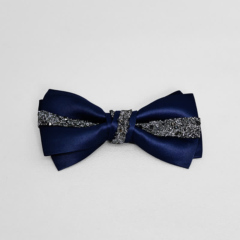 Fazzoletto da taschino con papillon glitterato da uomo - Marina - Papillon - image 1