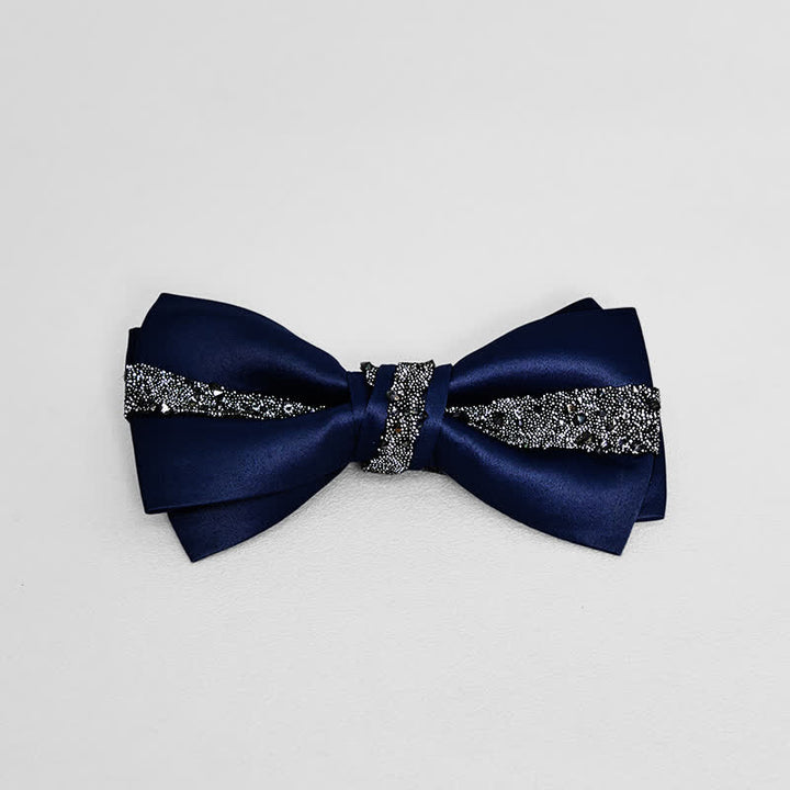 Fazzoletto da taschino con papillon glitterato da uomo - Marina - Papillon - image 1