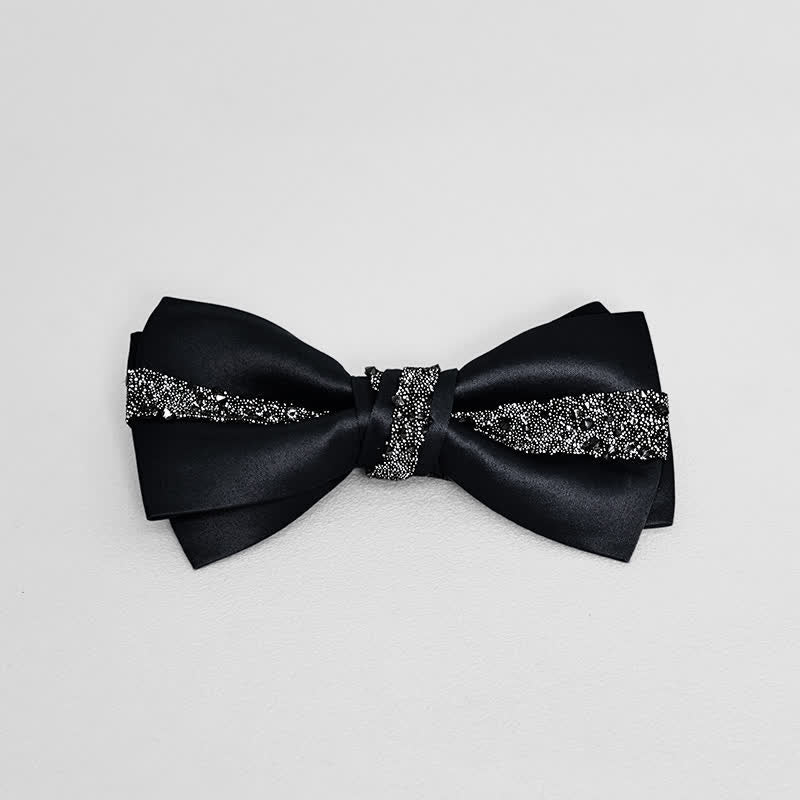 Fazzoletto da taschino con papillon glitterato da uomo - Nero - Papillon - image 10