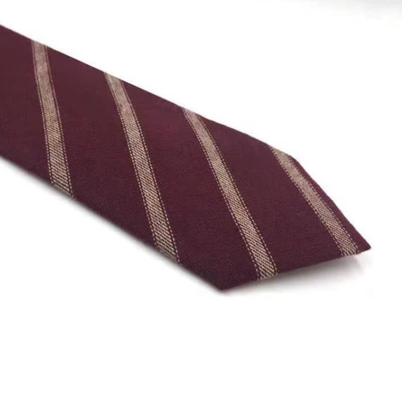 Cravatta da uomo in cotone britannico a righe a quadri color caffè - Stile n. 4 - image 11