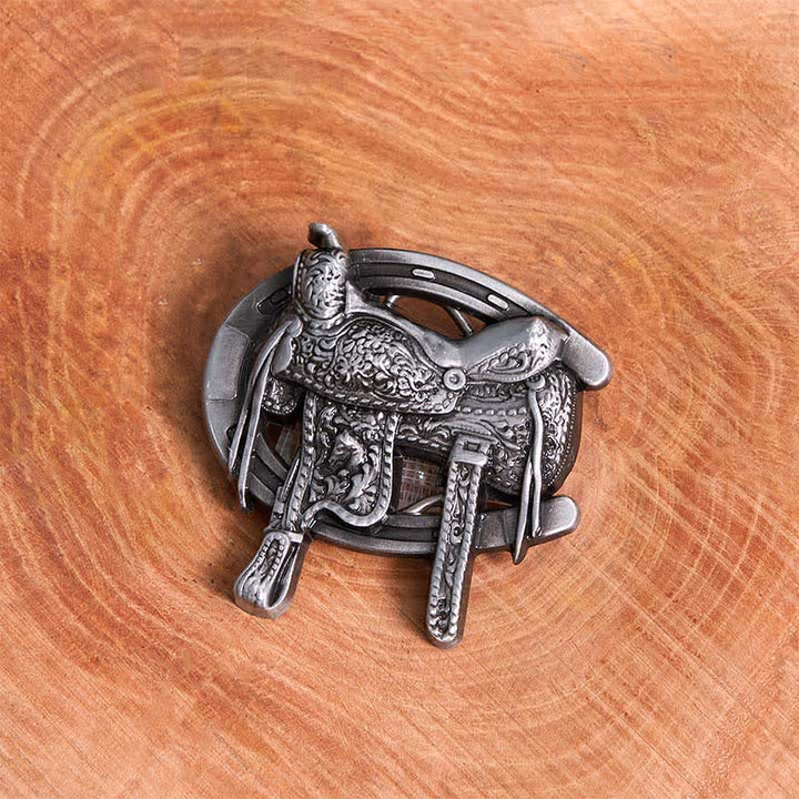 Cintura in pelle con fibbia a ferro di cavallo fai da te per sport equestri