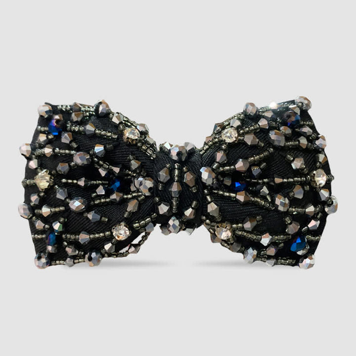 Papillon con perline ricamate in cristalli colorati scintillanti