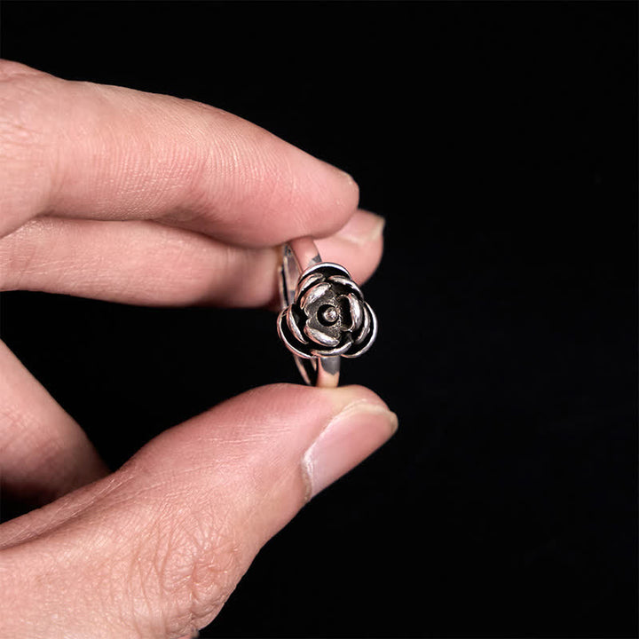 Anello regolabile staccabile con fiore di rosa attorcigliato per autodifesa - image 4