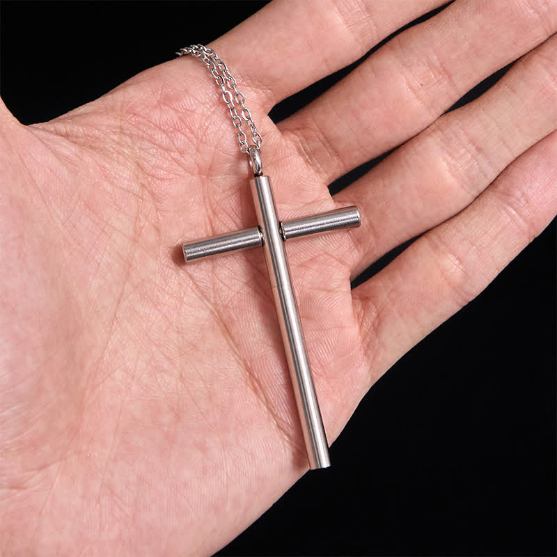 Collana con ciondolo a croce con stuzzicadenti portatile Edc