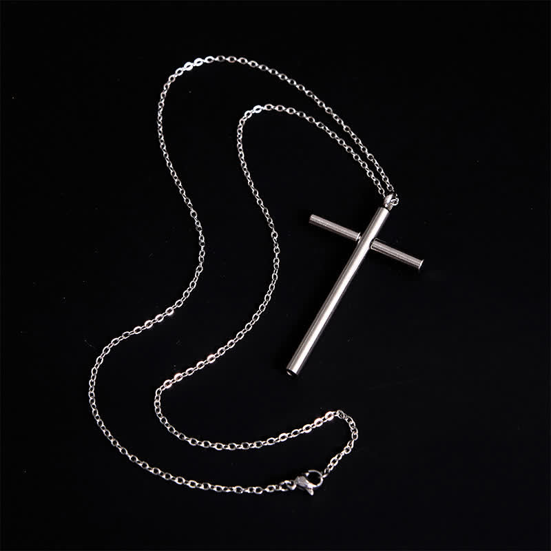 Collana con ciondolo a croce con stuzzicadenti portatile Edc
