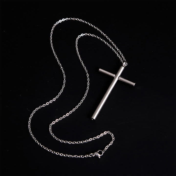 Collana con ciondolo a croce con stuzzicadenti portatile Edc