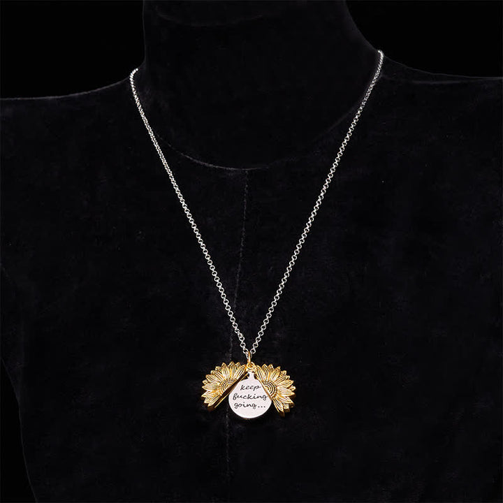 Set di collane con fibbia per cintura e coltello nascosto a tema girasole fai da te in oro e argento - image 10