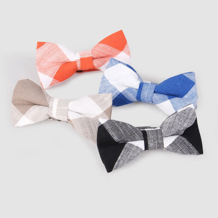 Papillon casual classico a righe in cotone a quadri da uomo