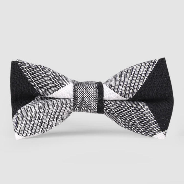Papillon casual classico a righe in cotone a quadri da uomo
