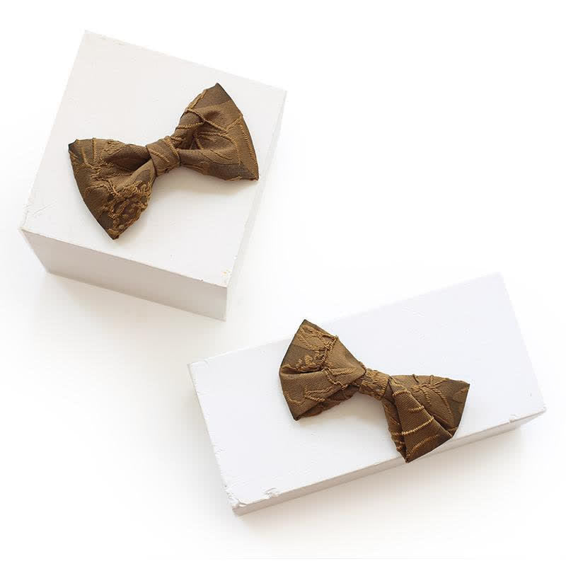 Papillon da uomo in jacquard floreale colore caffè scuro