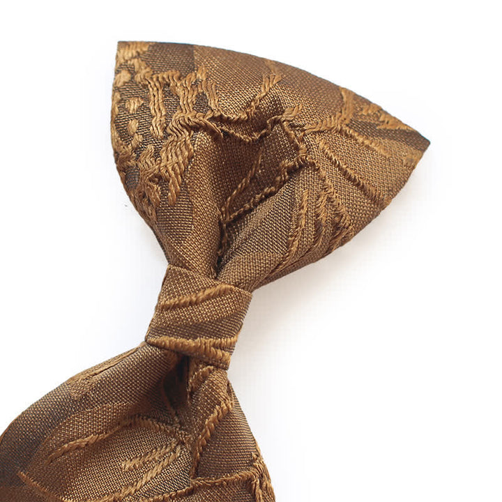 Papillon da uomo in jacquard floreale colore caffè scuro