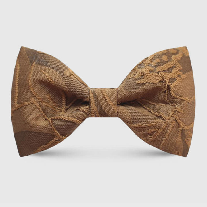 Papillon da uomo in jacquard floreale colore caffè scuro