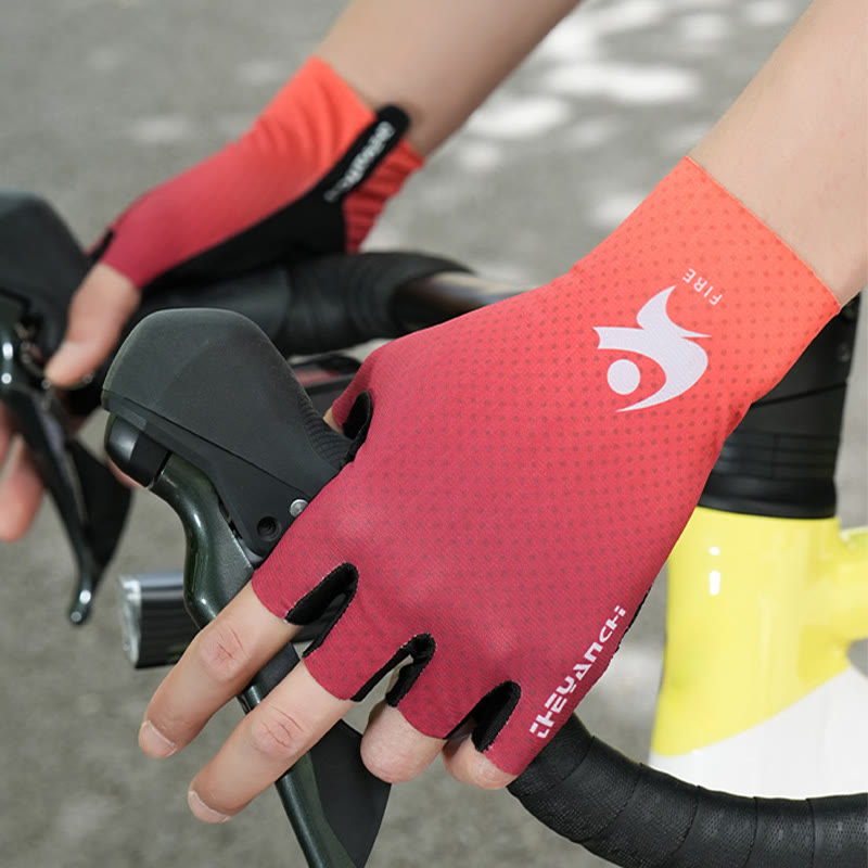 Guanti da ciclismo sportivi in ​​seta di ghiaccio antiscivolo a mezza dita