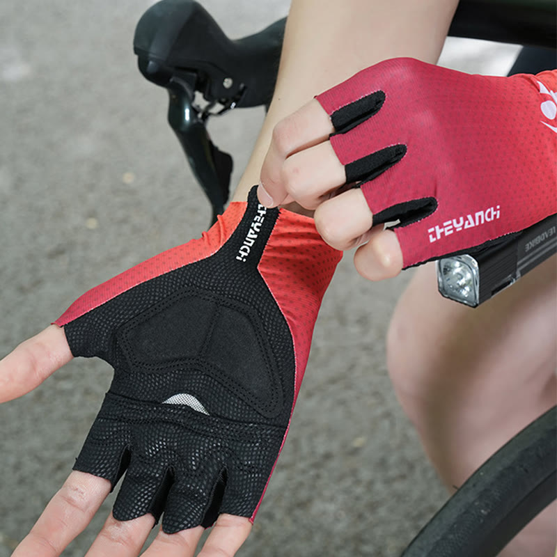 Guanti da ciclismo sportivi in ​​seta di ghiaccio antiscivolo a mezza dita
