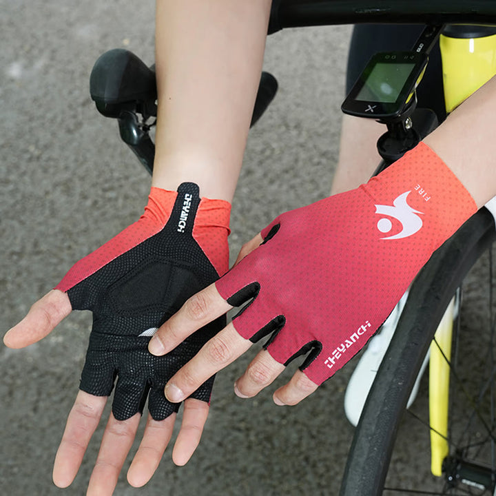 Guanti da ciclismo sportivi in ​​seta di ghiaccio antiscivolo a mezza dita