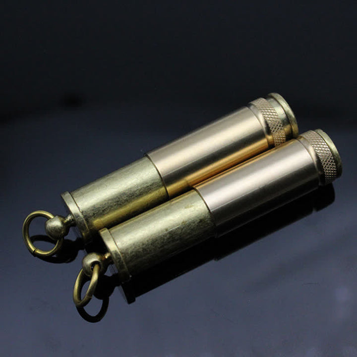 Portachiavi retrò in bronzo, accendino portatile a cherosene ricaricabile