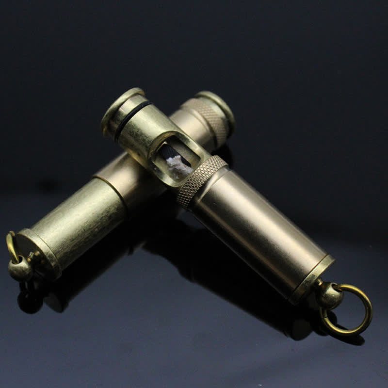 Portachiavi retrò in bronzo, accendino portatile a cherosene ricaricabile - image 3
