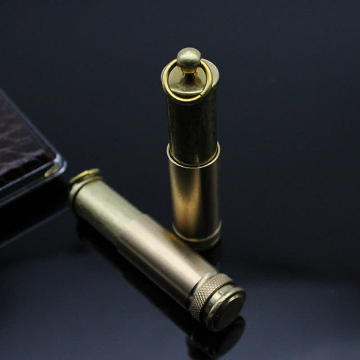 Portachiavi retrò in bronzo, accendino portatile a cherosene ricaricabile