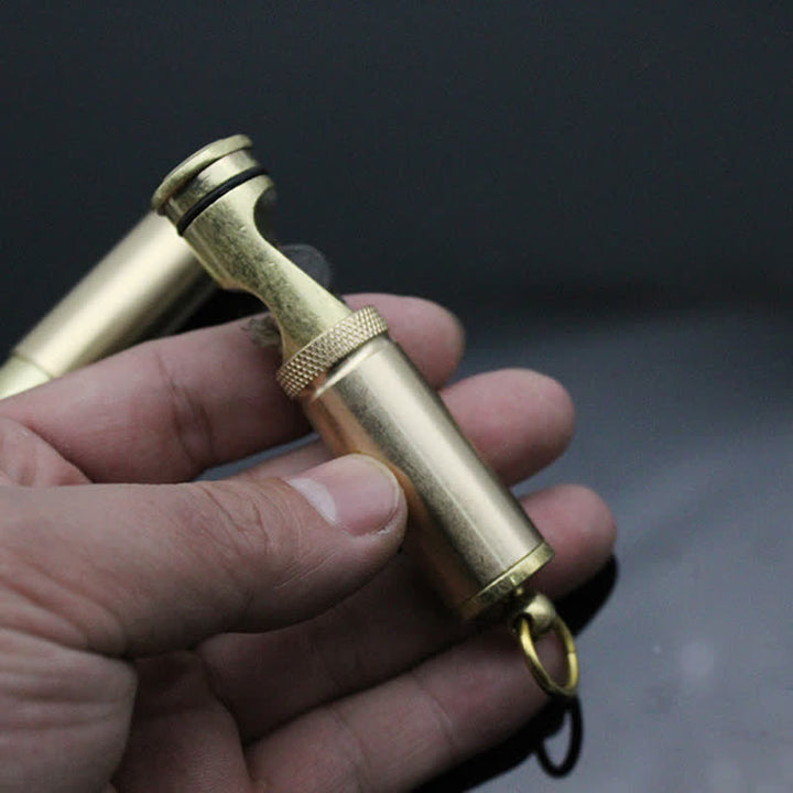 Portachiavi retrò in bronzo, accendino portatile a cherosene ricaricabile