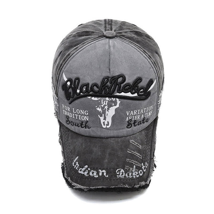 Cappellino da baseball con testa di toro Longhorn ricamata con lettere