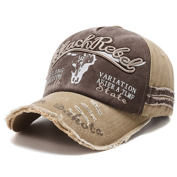 Cappellino da baseball con testa di toro Longhorn ricamata con lettere