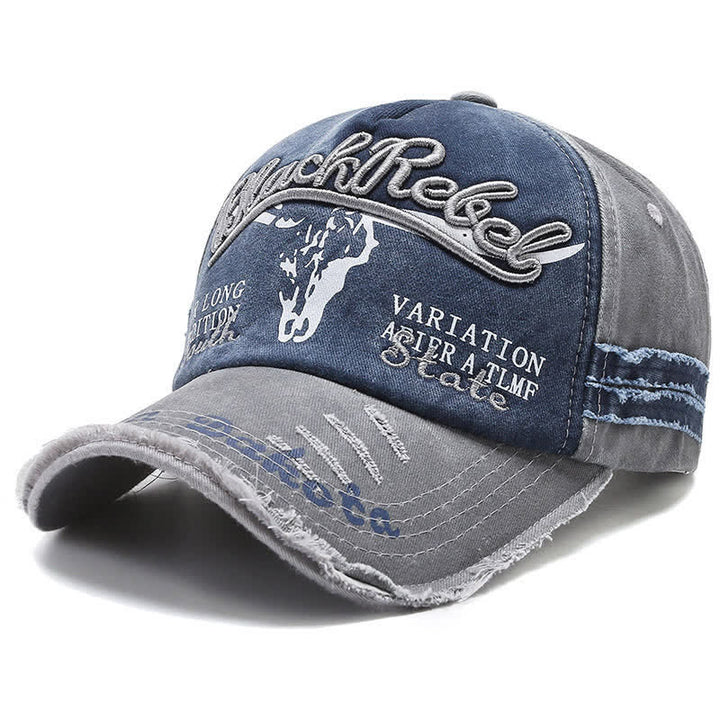 Cappellino da baseball con testa di toro Longhorn ricamata con lettere