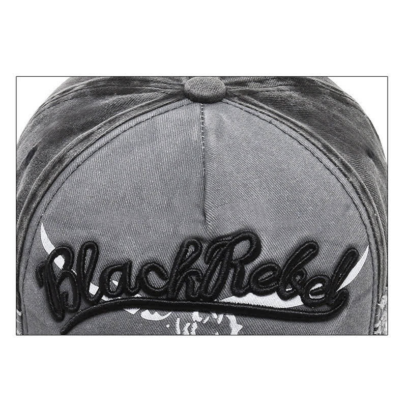 Cappellino da baseball con testa di toro Longhorn ricamata con lettere